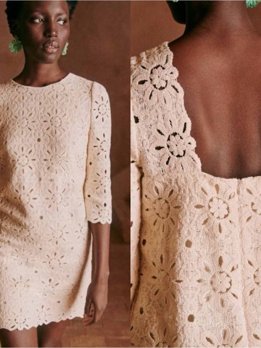 Sézane Krissy dress in ecru | size 38 | NWT